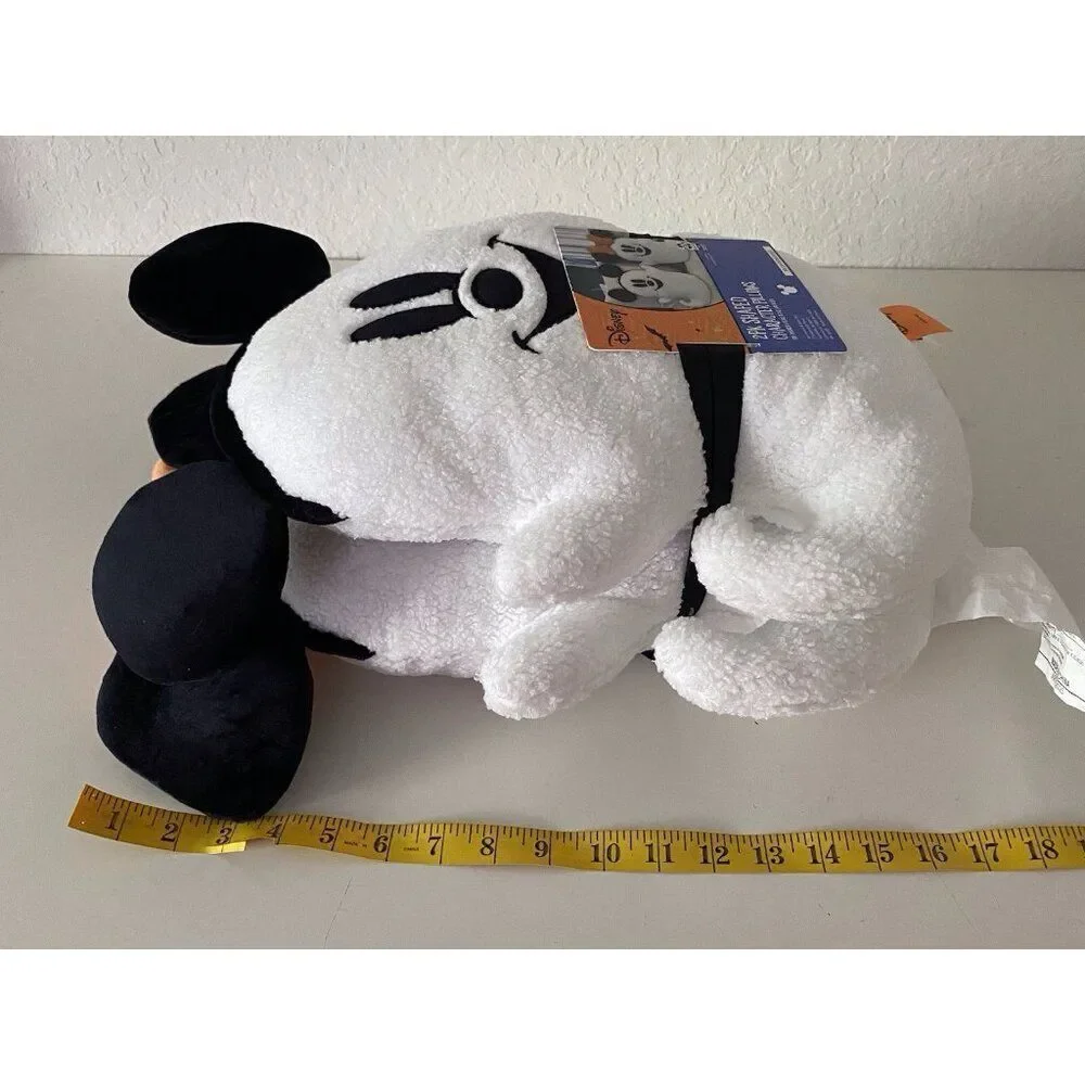 Set Of 2 Disney Halloween Mickey & Minnie‎ Ghost Decorative Sherpa Pillows NEW